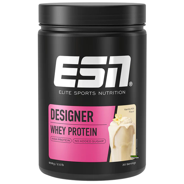 ESN Designer Whey 908g. Abbildung: Vanilla Milk, 908 g